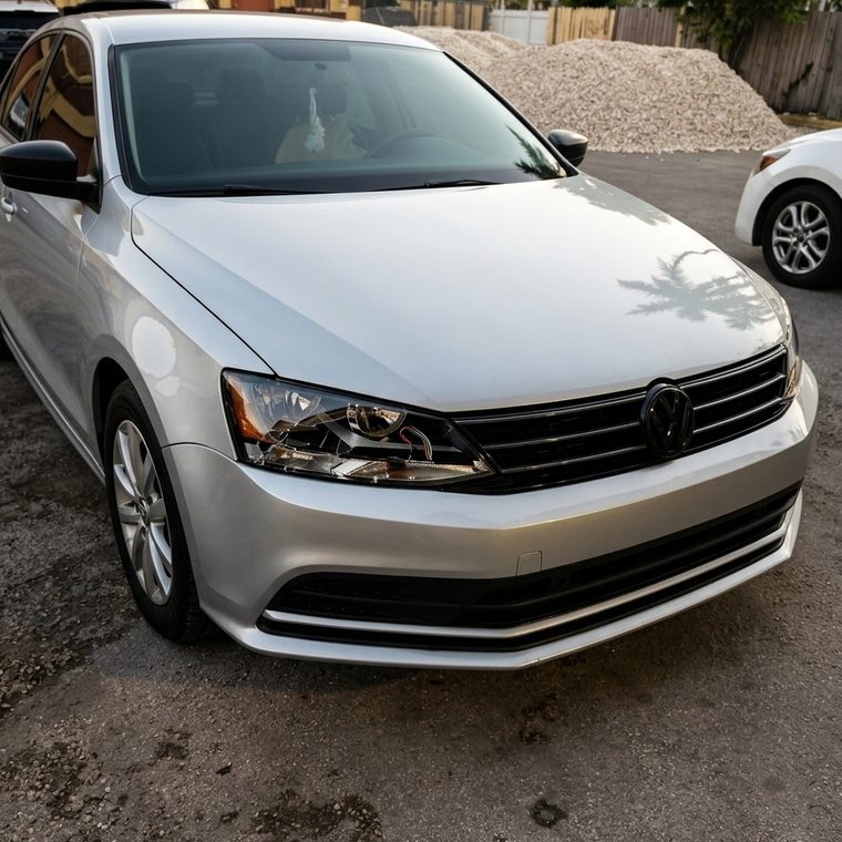 El Volkswagen Jetta plateado terminado